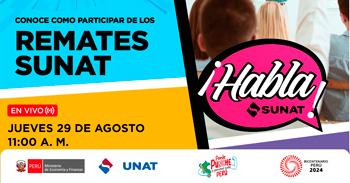 Evento online gratis "Conoce cómo participar en los remates públicos" de la SUNAT