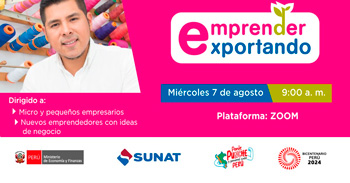 Evento online gratis "Programa Emprender Exportando" de la SUNAT