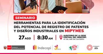 Seminario gratis Herramientas para la identificación del potencial de registro de patentes y diseños industriales