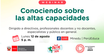 Webinar online "Conociendo las altas capacidades" del MINEDU