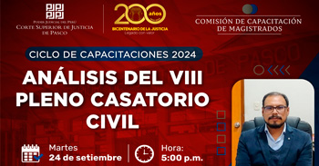  Capacitación online "Análisis del viii pleno casatorio civil"  de la Corte Superior de Justicia de Pasco