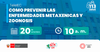  Capacitación online gratis "Como Prevenir las Enfermedades Metaxenicas y Zoonosis" de MINSA