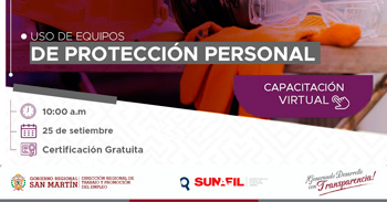  Capacitación online gratis "Uso de equipos de protección personal" del DRTPE  de San Martín