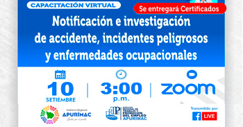  Capacitación online Notificación e investigación de accidente, incidentes peligrosos y enfermedades ocupacionales