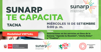 Charla online gratis "Innovaciones en los servicios en línea de la Sunarp" de la SUNARP