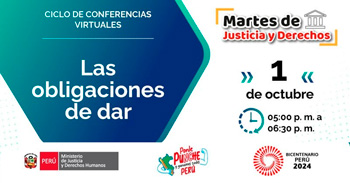  Conferencia online "Las obligaciones de dar" del MINJUSDH