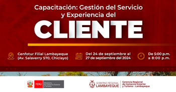  Curso presencial gratis"Gestión de servicio y experiencia del cliente"  del MINCETUR