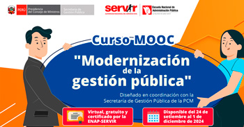 Curso online gratis certificado MOOC "Modernización de la gestión pública"