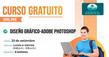  Curso online gratis "Diseño gráfico - Adobe Photoshop" de la Municipalidad de Magdalena del Mar