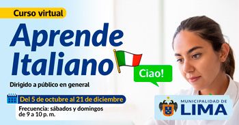  Curso online de "Italiano A1" de la Municipalidad de Lima