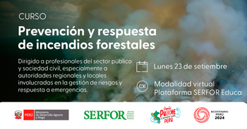  Curso online gratis  "Prevención y respuesta de incendios forestales" del SERFOR