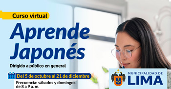  Curso online gratis sobre el "Idioma Japonés" de la Municipalidad de Lima