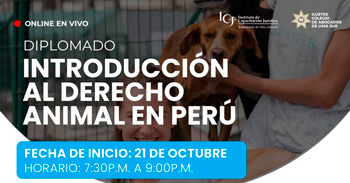  Diplomado online gratis en "Introducción al derecho  animal en Perú" del Instituto de Capacitación Jurídica