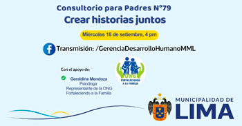 Evento online "Crear historias juntos" de la Municipalidad de Lima