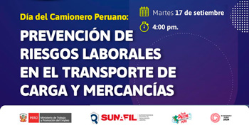 Evento online gratis "Prevención de riesgos laborales en el transporte de carga y mercancías"  de la SUNAFIL