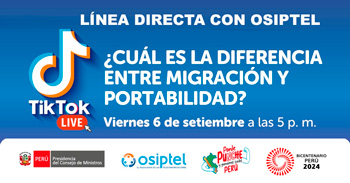 Evento online "¿Migración y portabilidad son lo mismo?" en OSIPTEL