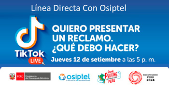 Evento online "Quiero presentar un reclamo. ¿Qué debo hacer?" en OSIPTEL