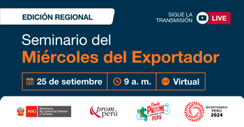 Seminario virtual "Miércoles del exportador" de PROMPERU