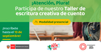  Taller presencial "Escritura creativa de cuento y potencia tu imaginación" de MINISTERIO DE CULTURA