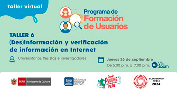 Taller virtual gratis "(Des)información y verificación información en Internet" de la BNP