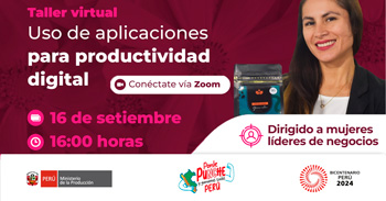  Taller  online "Uso de aplicaciones para productividad digital" del PRODUCE