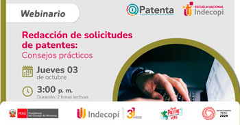  Webinar online gratis "Redacción de solicitudes de patentes: consejos prácticos" 