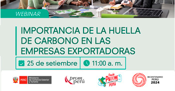  Webinar online sobre "Importancia de la huella de carbono en las empresas exportadoras" de PromPerú