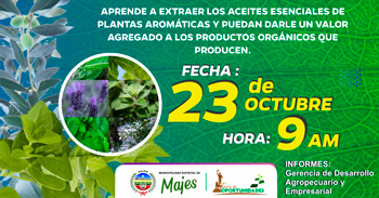 Capacitación presencial "Extraer aceites esenciales de plantas aromáticas" de la Municipalidad Distrital Majes