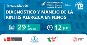 Capacitación online gratis "Diagnóstico y manejo de la rinitis alérgica en niños" del  MINSA