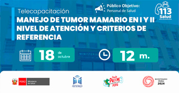  Capacitación online gratis Manejo de tumor mamario en i y ii nivel de atención y criterios de referencia  del  MINSA