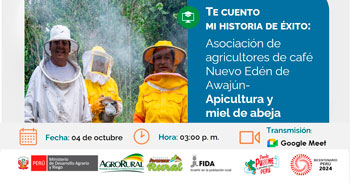 Charla online Te cuento mi historia de éxito: Asociación de agricultores de café Nuevo Edén de Awajún