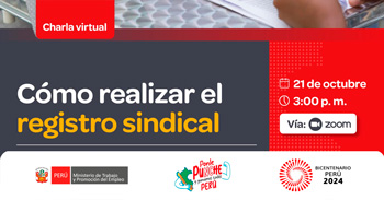 Charla online gratis "Cómo realizar el Registro Sindical" del MTPE