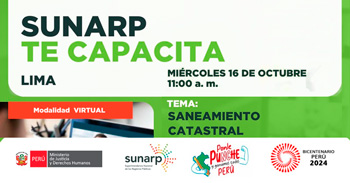 Charla online gratis "Saneamiento catastral"  de la SUNARP