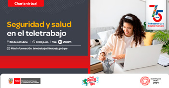  Charla online gratis "Seguridad y salud en el teletrabajo" del MTPE