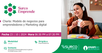  Charla online "Modelos de negocios para emprendedores y marketing digital" Municipalidad de Santiago de Surco