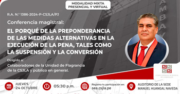 Conferencia El porqué de la preponderancia de las medidas alternativas en la ejecución de la pena