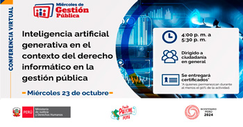 Conferencia online  Inteligencia artificial generativa en el contexto del derecho informático en la gestión pública