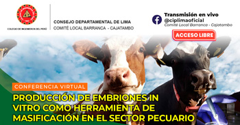  Conferencia online "Producción de embriones in vitro como herramienta de masificación en el sector pecuariol" 