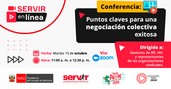 Conferencia online "Puntos claves para una negociación colectiva exitosa" del SERVIR