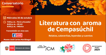 Conversatorio online "Literatura con aroma de Cempasúchil"  del Museo José Carlos Mariátegui