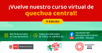 Curso online gratis sobre  "Quechua Central" del Ministerio de Cultura