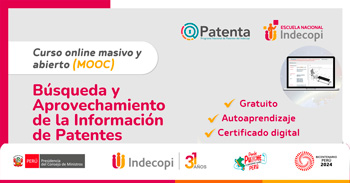 Curso online gratis con certificado sobre Búsqueda y aprovechamiento de la información de patentes de INDECOPI