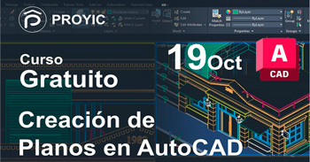  Curso online gratis sobre "Creación de Planos Arquitectónicos en AutoCAD" de Proyic