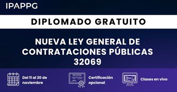  Diplomado online gratis "Nueva ley general de contrataciones públicas 32069"