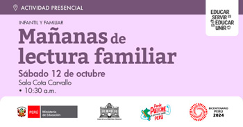 Evento presencial de "Mañanas de lectura familiar" de la Casa de la Literatura Peruana