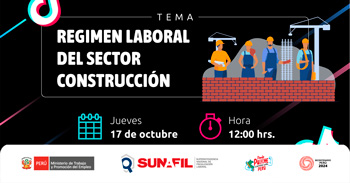  Evento online gratis "Régimen laboral del sector construcción"  de la SUNAFIL