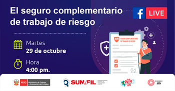 Evento online gratis "El seguro complementario de trabajo de riesgo"  de la SUNAFIL