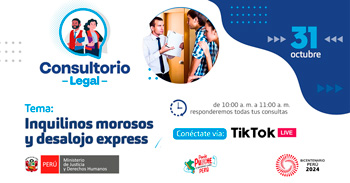  Evento online "Inquilinos morosos y desalojo express"del MINJUSDH