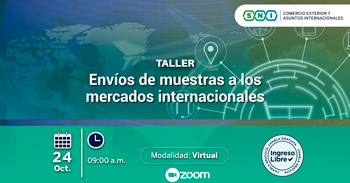 Taller online gratis "Envíos de muestras a los mercados internacionales" del SNI