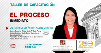  Taller online "El progreso Inmediato" de la Corte Superior de Justicia de Lambayeque